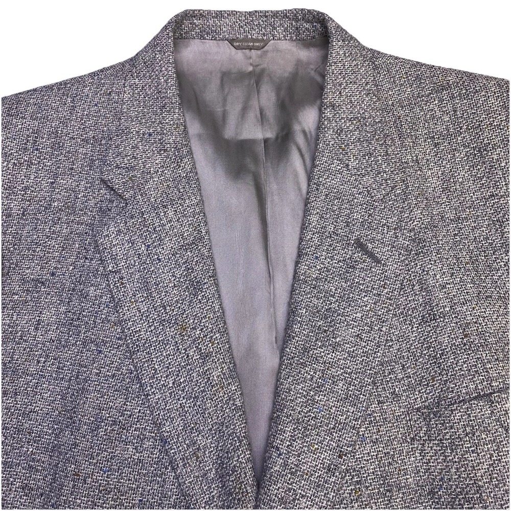Givenchy Monsieur Blazer Sport Coat (44L) Mens Tweed Speckled Light Gray GUC
